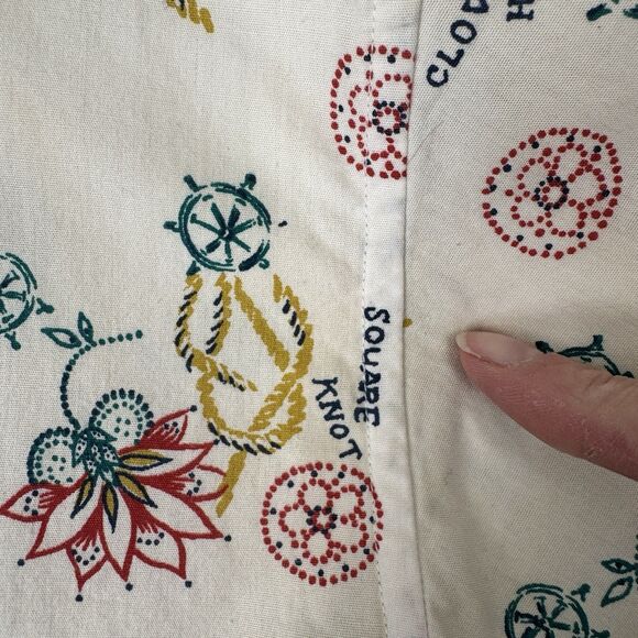 Vtg British Khaki Set Womens 10* Button Up Shirt Shorts Nautical Beach Tropical - Picture 14 of 16